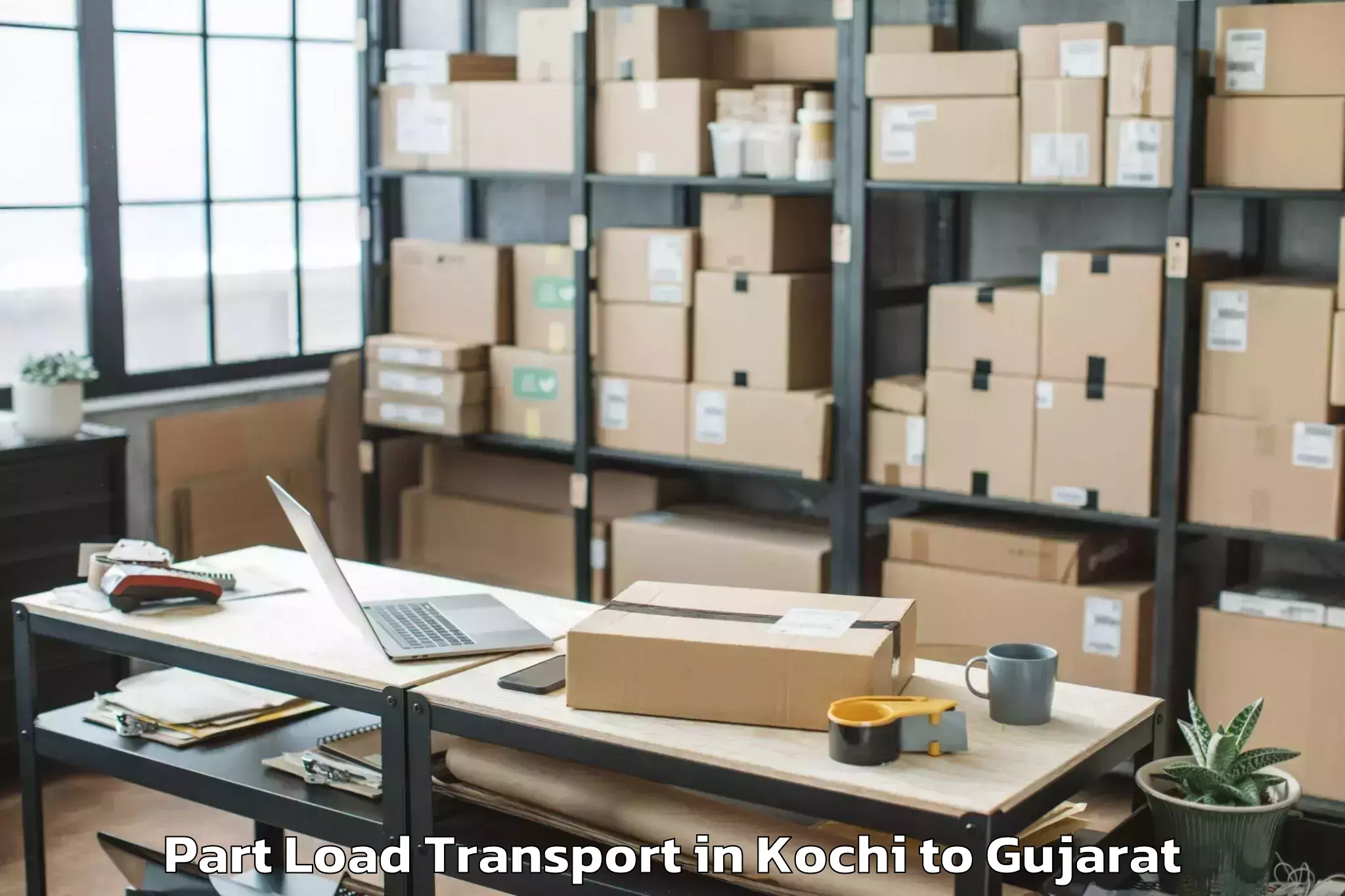 Professional Kochi to Navsari Agricultural Universit Part Load Transport